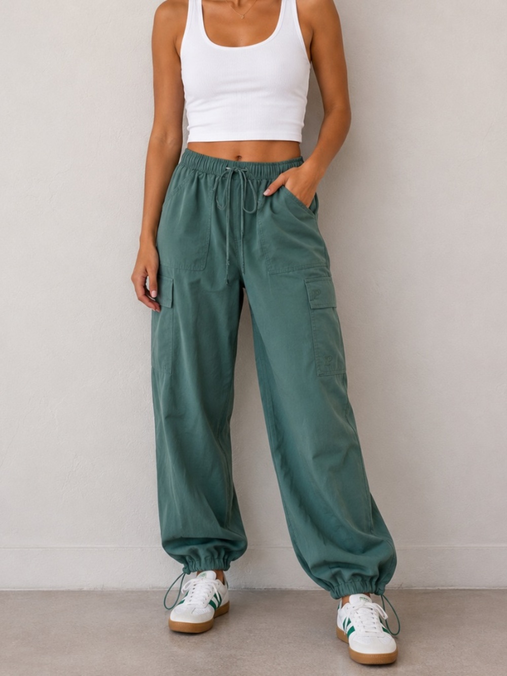 PINK Victoria's Secret Cargo Jogger Pants Green Size XS